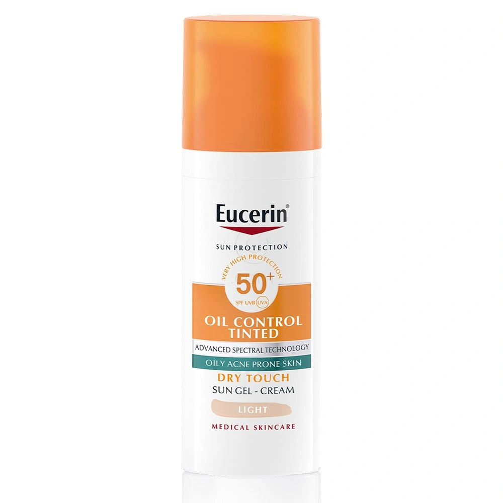 Eucerin Sun Oil Control Dry Touch, obarvan kremni gel za zaščito obraza pred soncem - light - ZF50+ (50 ml)